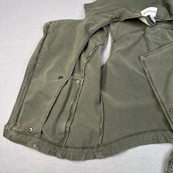Marrakech Anthropologie Vest Army Green Womens S Utility Pockets Full Zip Collar - Picture 7 of 9